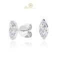 Chon 10K White Gold Lab grown Diamond Earring 