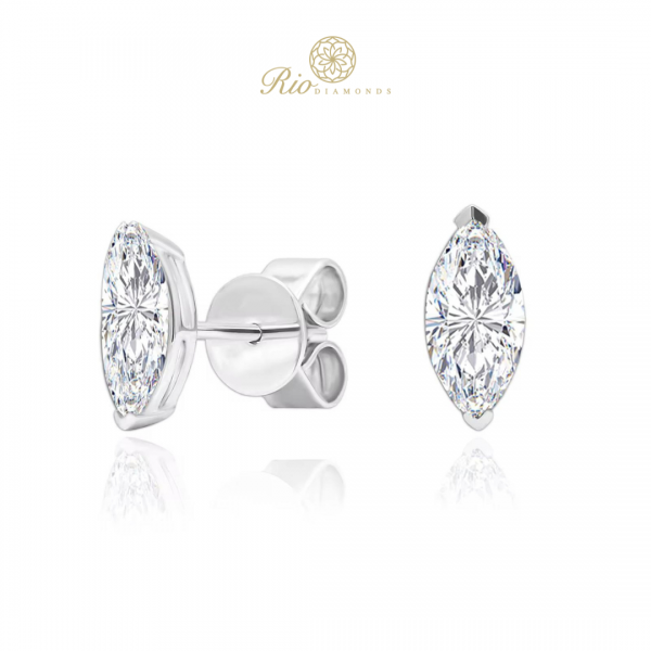 Chon 10K White Gold Lab grown Diamond Earring 