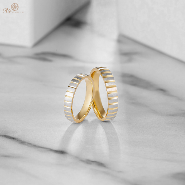 Bianca Diamond Wedding Ring 18K White & Yellow Gold (Pair)