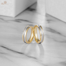 Raxi Diamond Wedding Ring 18K White & Yellow Gold (Pair)