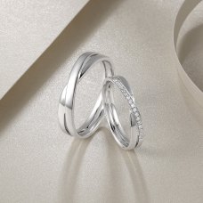 Hemera Diamond Wedding Ring 18K White Gold (Pair)