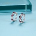 Sieed Ruby Diamond Earring 18K White Gold