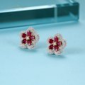 Rivien Ruby Diamond Earring 18K White Gold