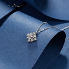 Boxie Diamond Necklace 18K White Gold