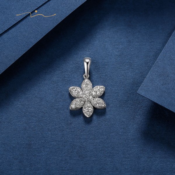 Asiel Diamond Pendant 18K White Gold