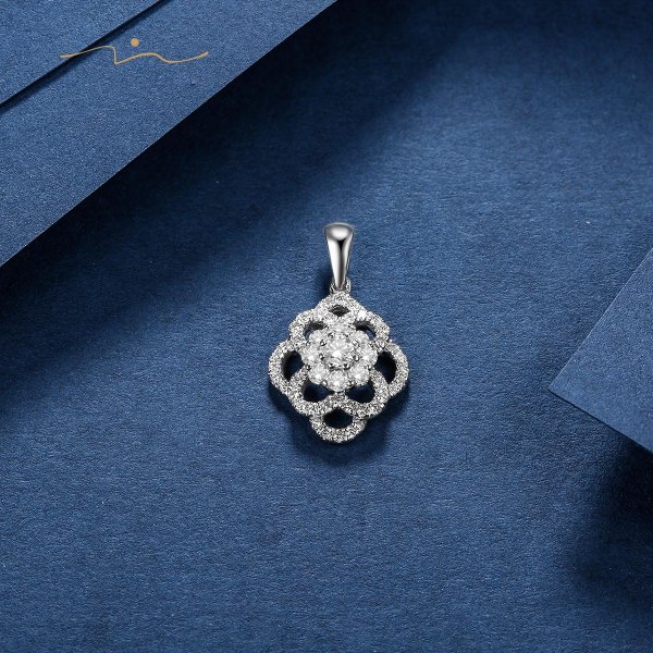 Twel Diamond Pendant 18K White Gold