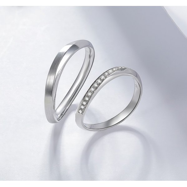 Miral Platinum Diamond Wedding Ring (Pair)