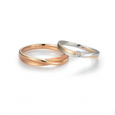 Quinn Diamond Wedding Ring 18K White and Rose Gold