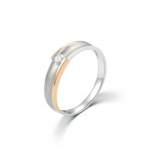 Brielle Women's Diamond Wedding Ring 18K White and Rose Gold 