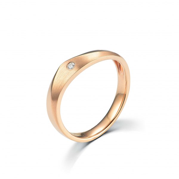 Xenia Men's Diamond Wedding Ring 18K Rose Gold
