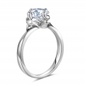 Lurlaso Solitaire Engagement Ring Casing 18K White Gold