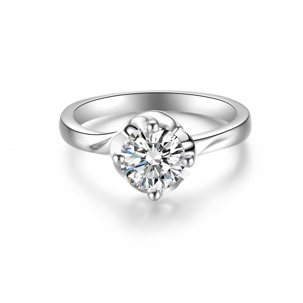 Lurlaso Solitaire Engagement Ring Casing 18K White Gold