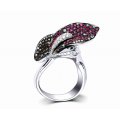 Anubis Pave Ruby Diamond Ring