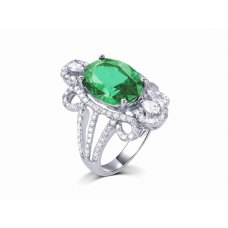 Bes Prong Emerald Pear Diamond Ring