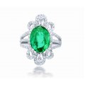 Bes Prong Emerald Pear Diamond Ring