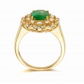 Ptah Prong Emerald Diamond Ring 