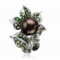 Heka Pearl Green Garnet Diamond Ring