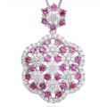 Annata Ruby Diamond Pendant 18K White Gold
