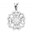 Instinto Prong Diamond Pendant 18K White Gold 