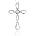 Traverser Cross Diamond Pendant 18K White Gold