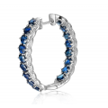 Hoop Sapphire Diamond Earring 18k White Gold