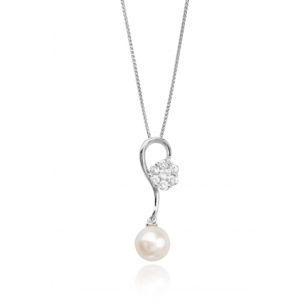 Bello Pearl Diamond Pendant 18K White Gold