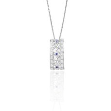 Royale Sapphire Diamond Pendant 18K White Gold