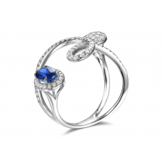 Bivo Blue Sapphire Diamond Ring 