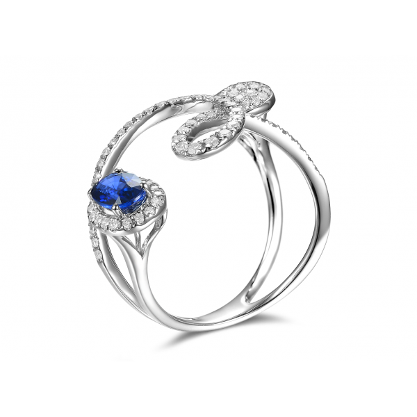Bivo Blue Sapphire Diamond Ring 
