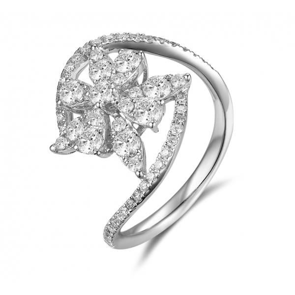 Otis Shared Prong Diamond Ring 18K White Gold