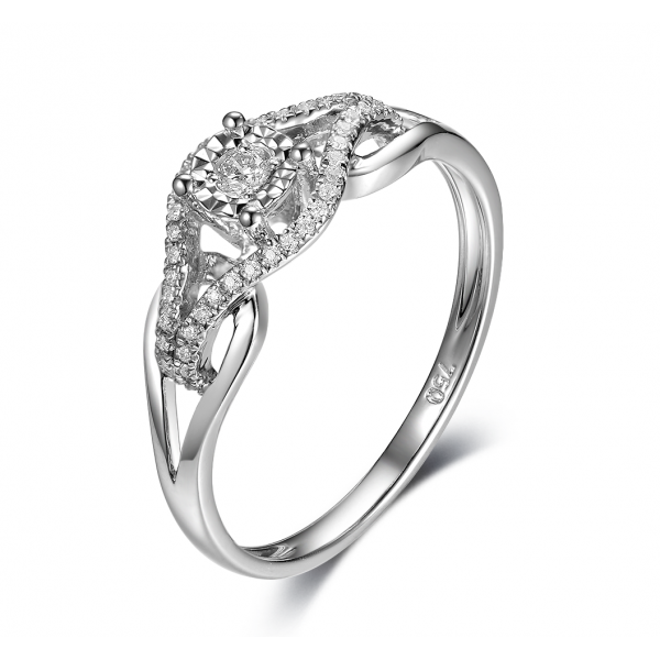 Teceram Illusion Diamond Ring 18k White Gold
