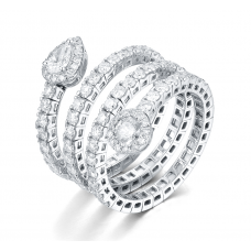 Helix Diamond Ring 18K White Gold