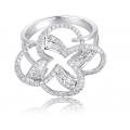 Penjoll Channel Diamond Ring 18K White Gold