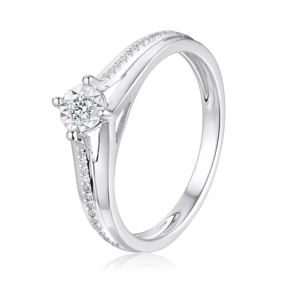 Vertex Illusion Diamond Ring 18K White Gold
