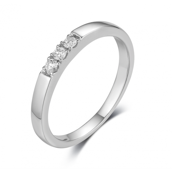Classic channel diamond Ring 18k White Gold