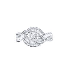 Aukai Prong Diamond Ring 18K White Gold 