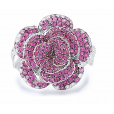 Wli Pink Sapphire Ruby Diamond Ring