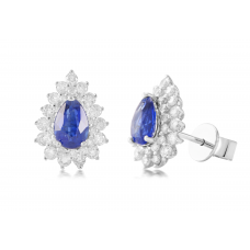 Azurite Prong Diamond Earring