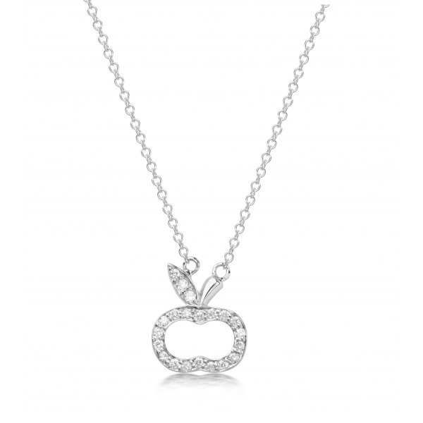 Beskid Prong Diamond Necklace 18K White Gold 