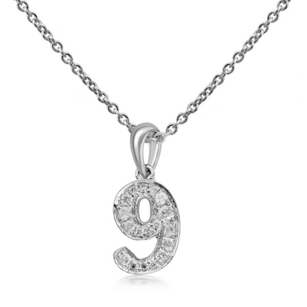 Bussen Prong Diamond Necklace 18K White Gold 