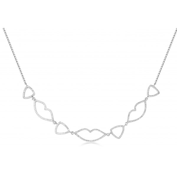 Caballo Prong Diamond Necklace 18K White Gold