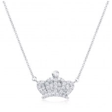 Cusna Bezel Diamond Necklace 18K White Gold 