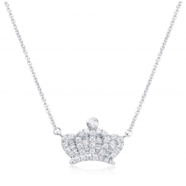 Cusna Bezel Diamond Necklace 18K White Gold 