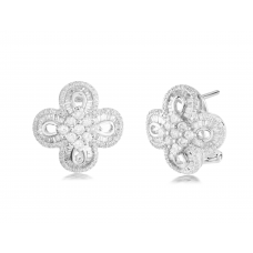 Clare Prong Diamond Earring 18K White Gold 