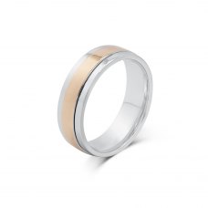 Tavin Women's Wedding Ring 18K White and Rose Gold 