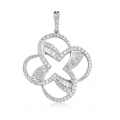 Penjoll Channel Diamond Pendant 18K White Gold